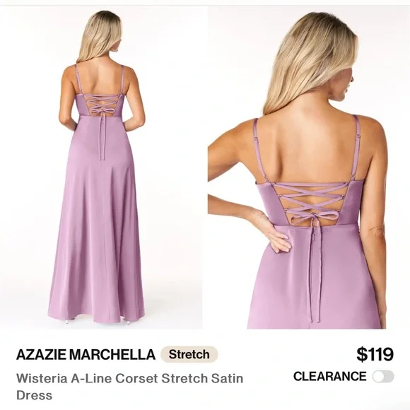 Azazie Satin Stretch Bridesmaid Dress - Picture 2 of 8